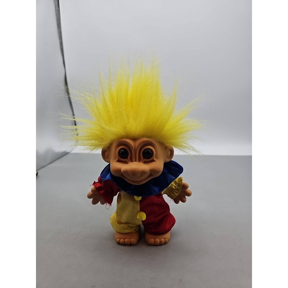 Vintage Troll Doll 8 inches by Russ #18334 Clown Jester Russ Berrie & Co Toy EUC